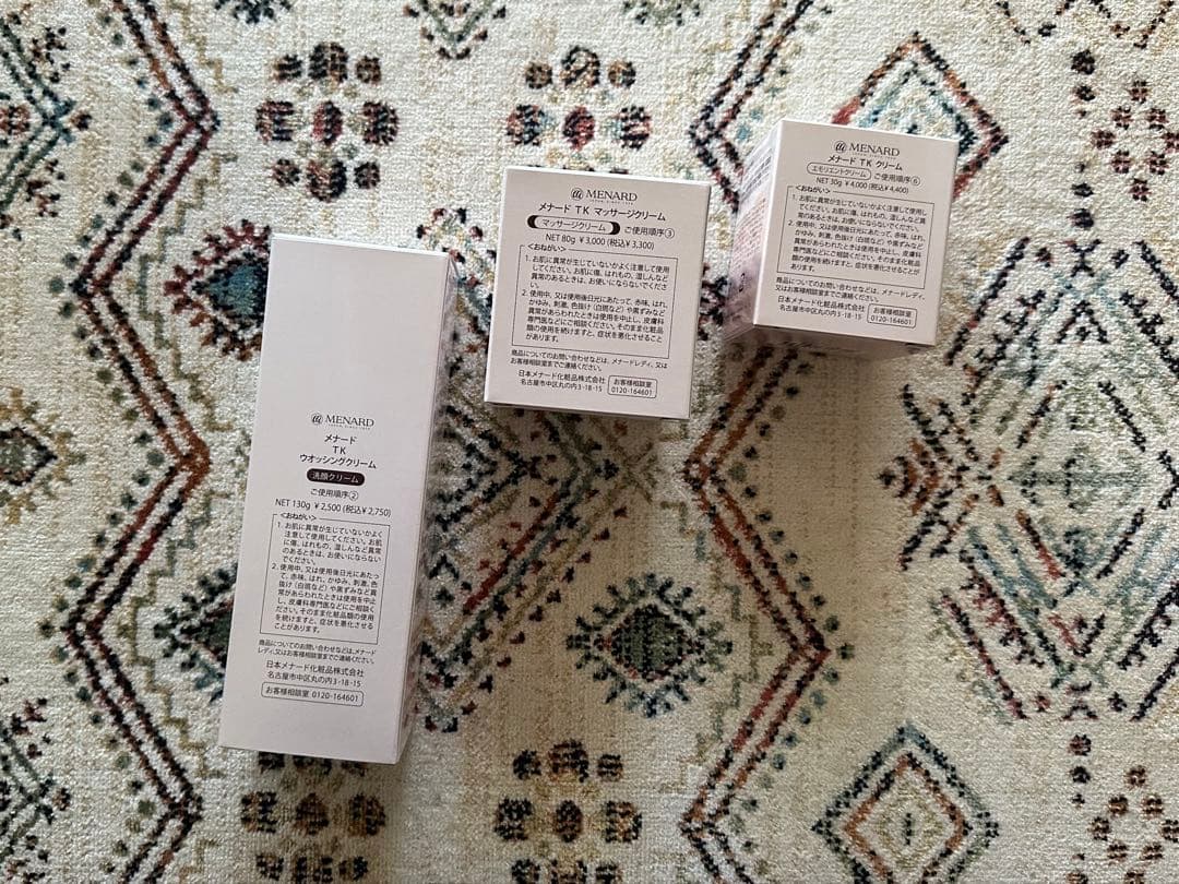 メナードTK ウォッシングクリーム、マッサージクリーム、エモリエントクリーム