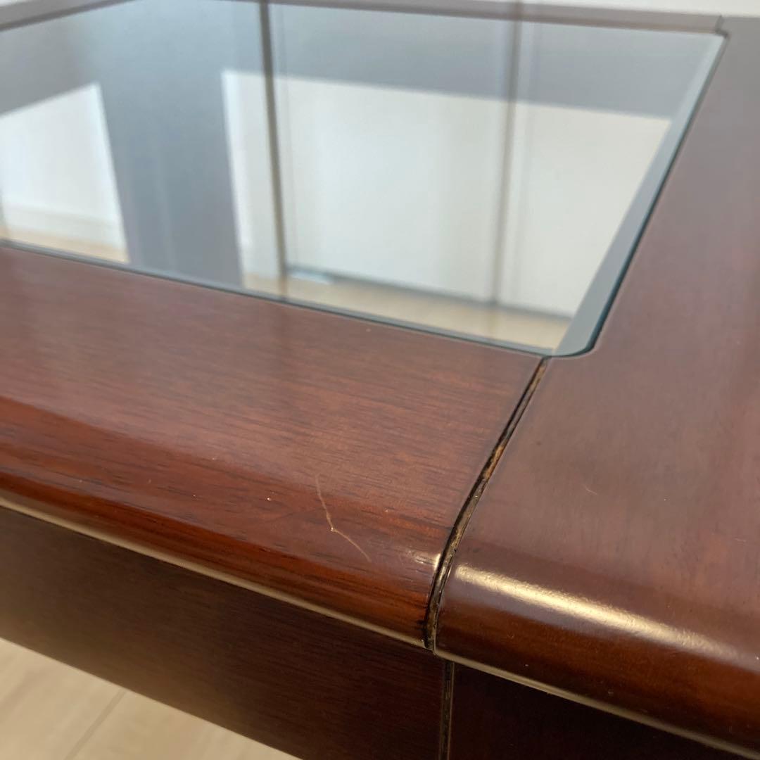 【レア】ビンテージ　カリモク　天板ガラス　サイドテーブル　karimoku