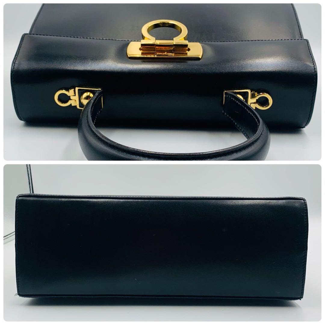 美品✨サルヴァトーレフェラガモ ハンドバッグ ガンチーニ 本革レザー ブラック