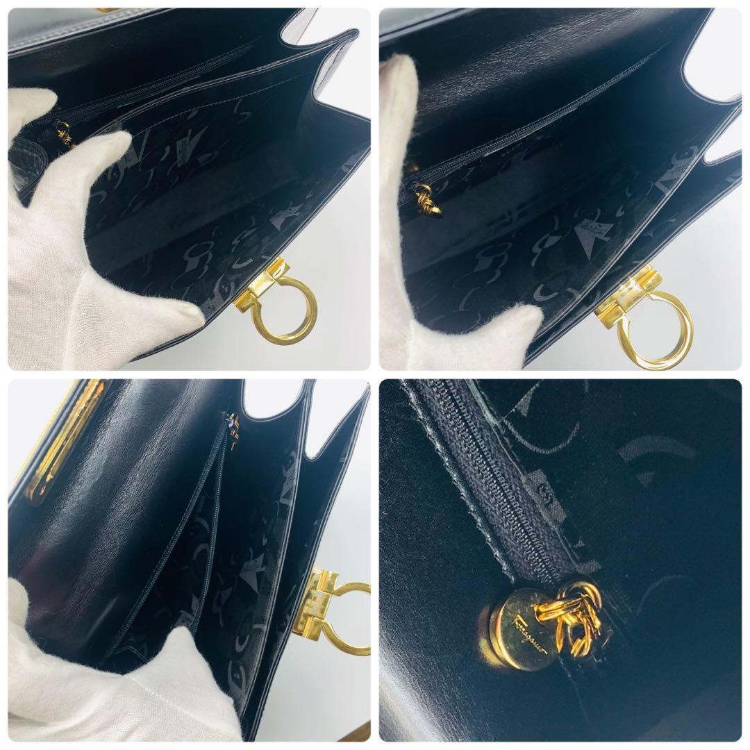 美品✨サルヴァトーレフェラガモ ハンドバッグ ガンチーニ 本革レザー ブラック