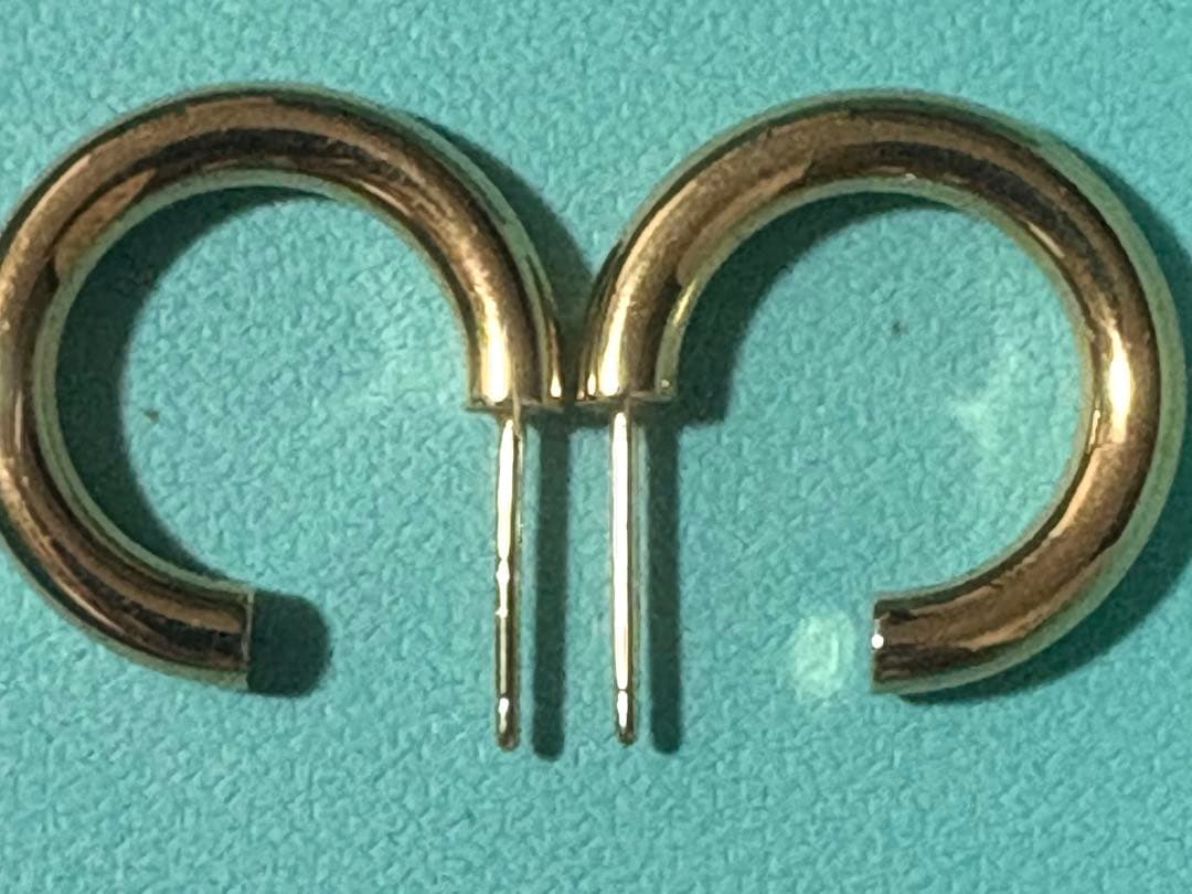 希少 美品 Tiffany&Co. ティファニー フープ ピアス 750 K18