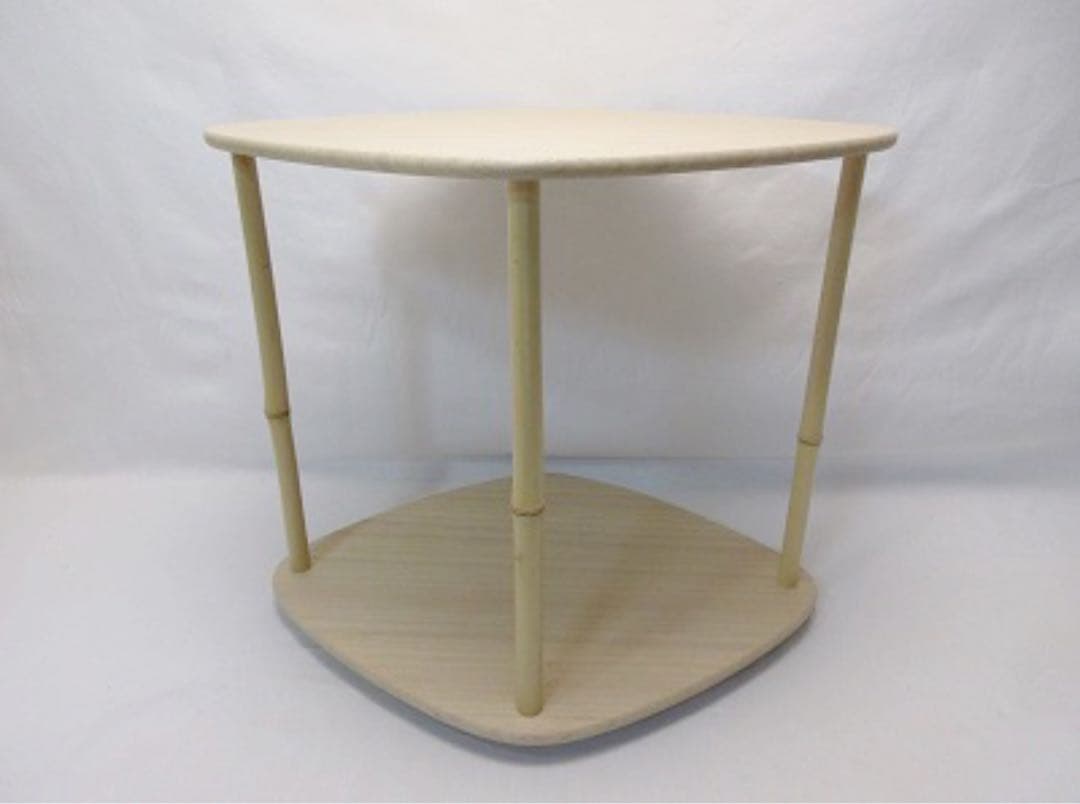 未使用 茶道具 指物師 萩井一丘作 桐蛤棚 一茶好 底印 組み立式 共布 共箱