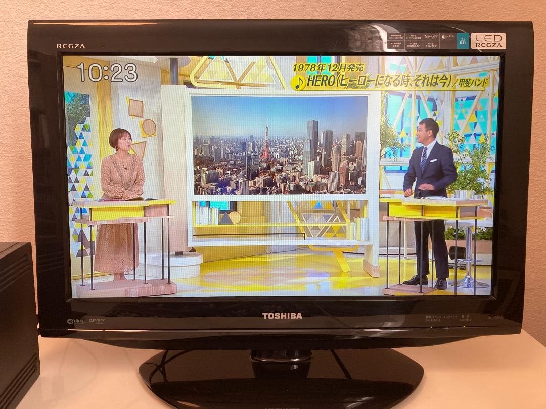 【ケーブル付き】東芝22インチテレビ&外付けハードディスクセット