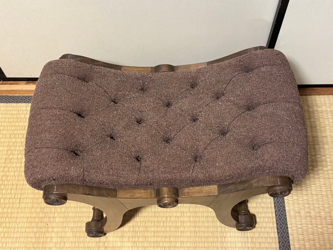 オットマン　アンティーク　スリッパチェア　X frame chair スツール