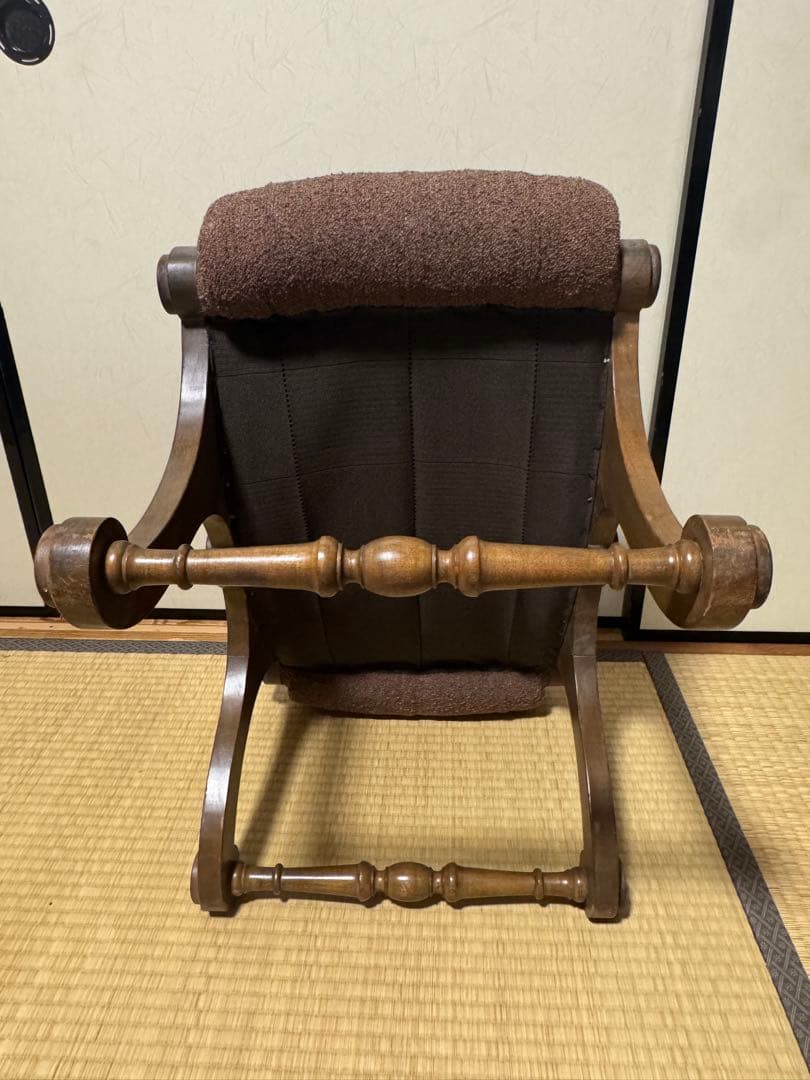オットマン　アンティーク　スリッパチェア　X frame chair スツール