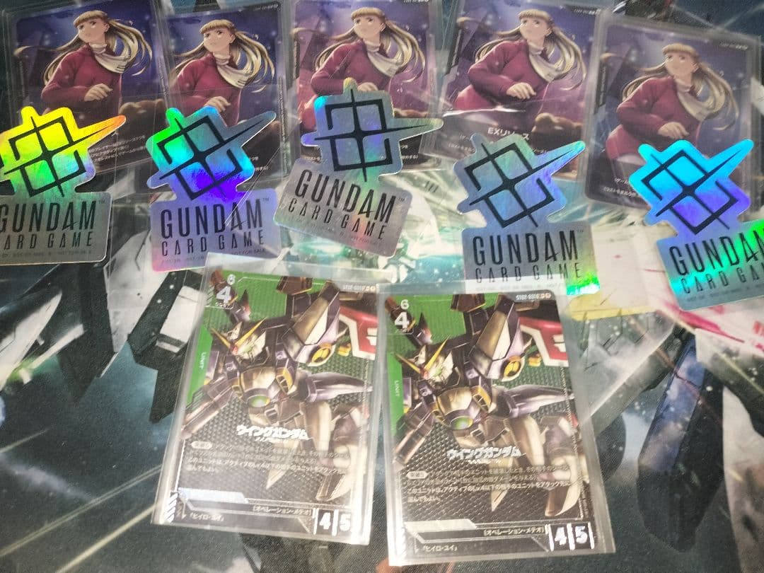 LR＋ウイングガンダムパラレル２枚とEXリソースリリーナ5枚ステッカー付