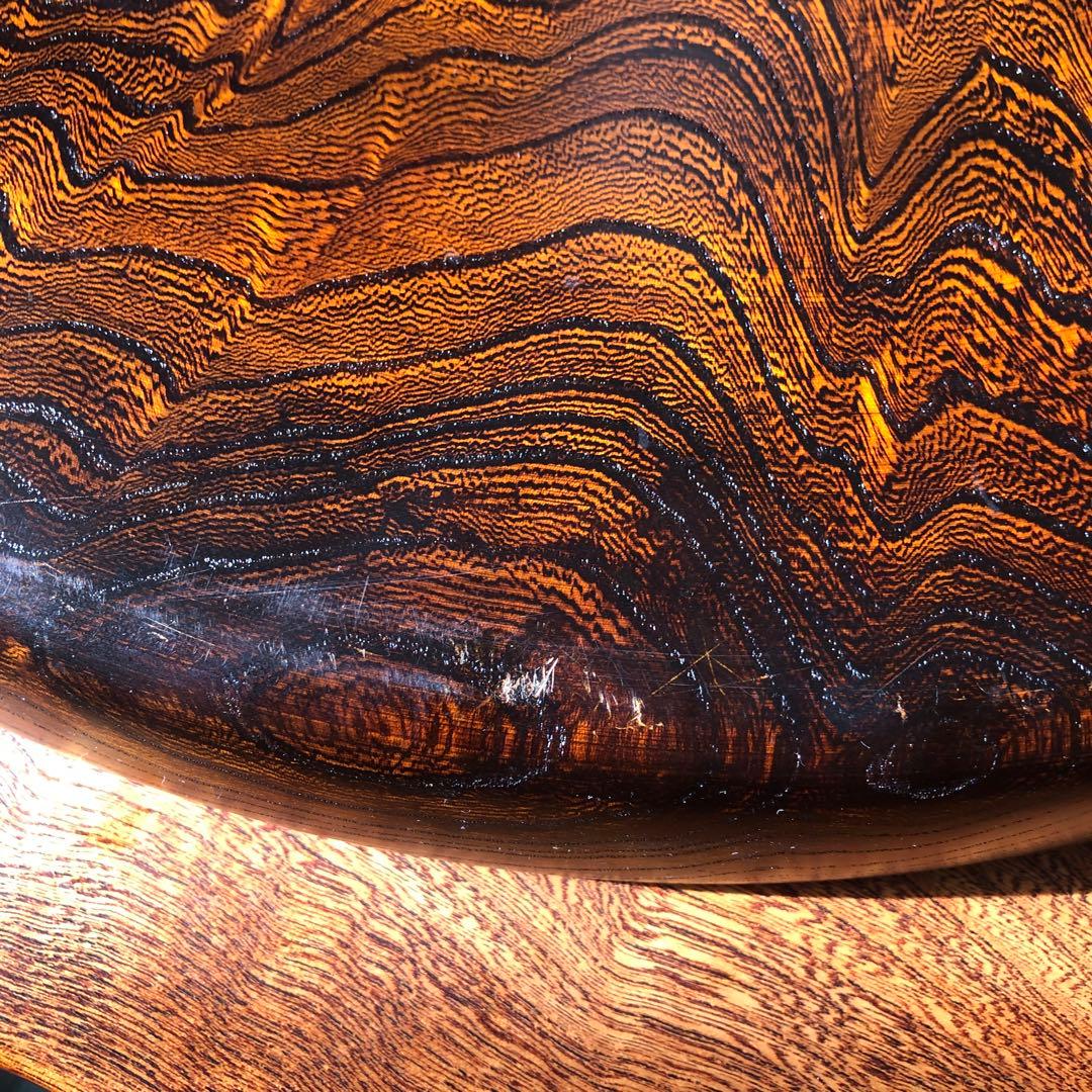 希少【特大47.5cm】天然木 お盆 欅 漆塗り 伝統工芸品 木目 美品
