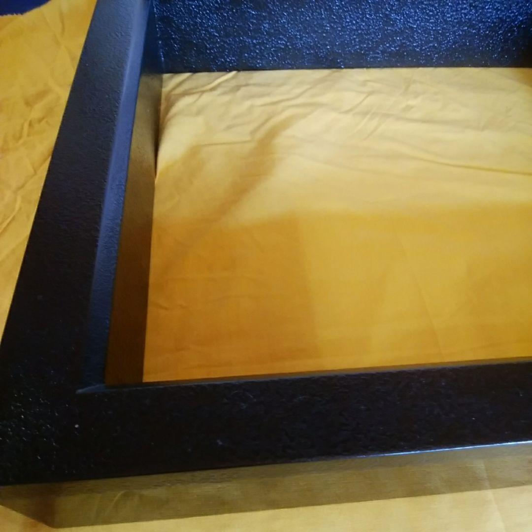 輪島塗　炉縁　光栄堂作　目代宗芳作　 黒いじ塗　共箱　木製真塗  共箱　 未使用