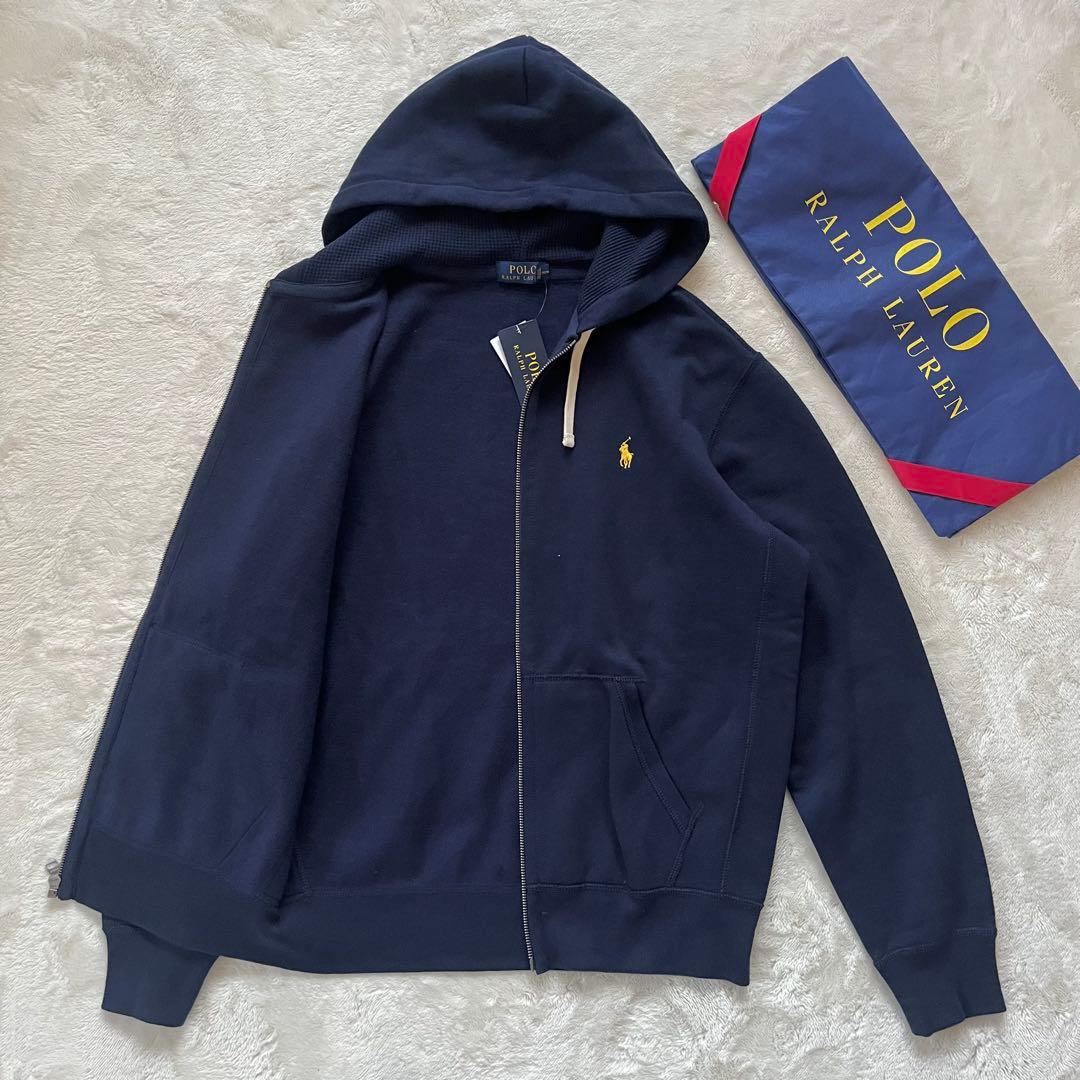 新品タグ付✨ポロラルフローレン　裏起毛スウェットパーカー　ネイビー　M