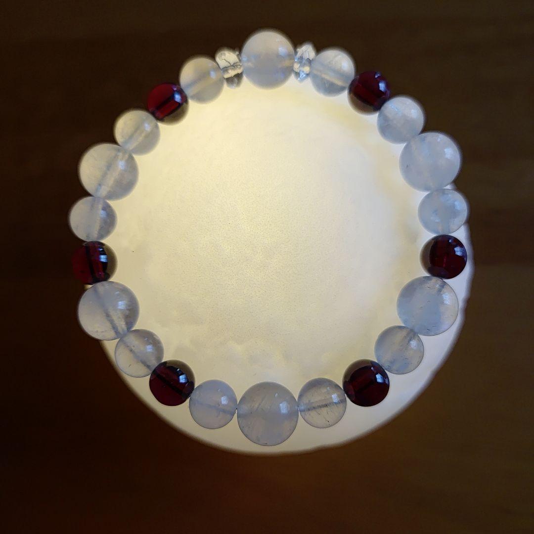 ブルームーンストーンとロードライドガーネットのブレスレット