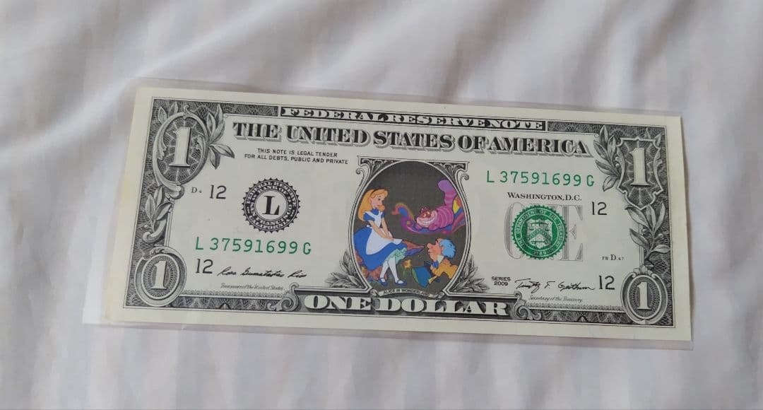 taka8220！ディズニー 不思議の国のアリス　記念1ドル