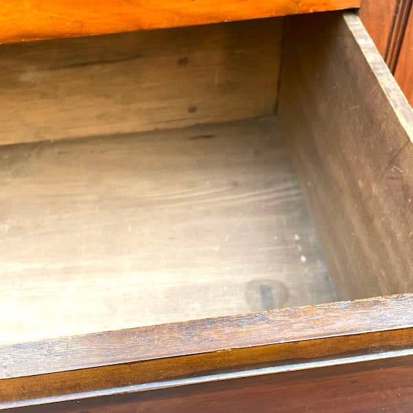 アンティーク　ミラー付きキャビネット　タンス　ワードローブ　大型　本棚