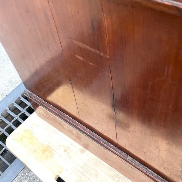 アンティーク　ミラー付きキャビネット　タンス　ワードローブ　大型　本棚