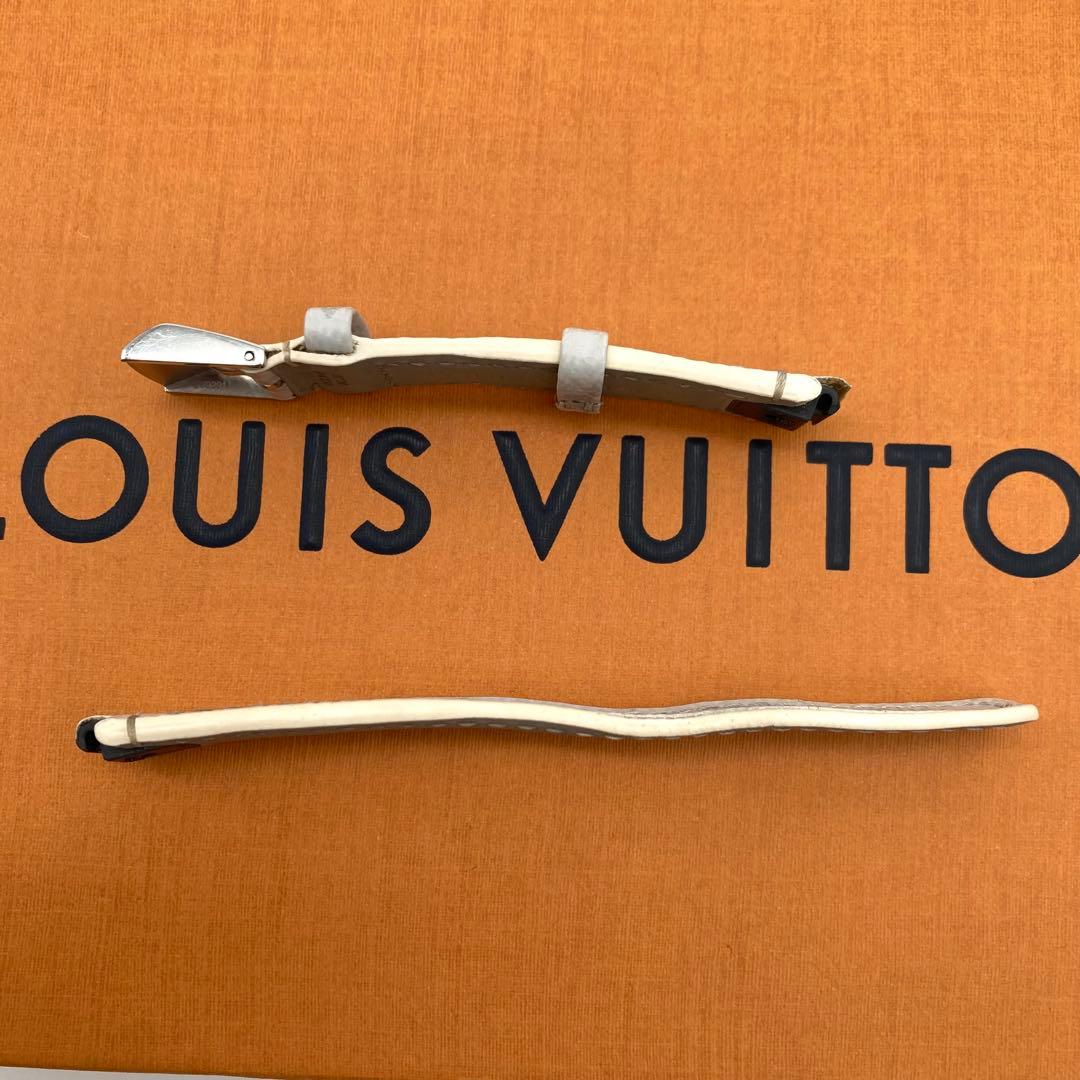 ルイヴィトン タンブール ベルト モノグラム ワンタッチ ホワイト グレー