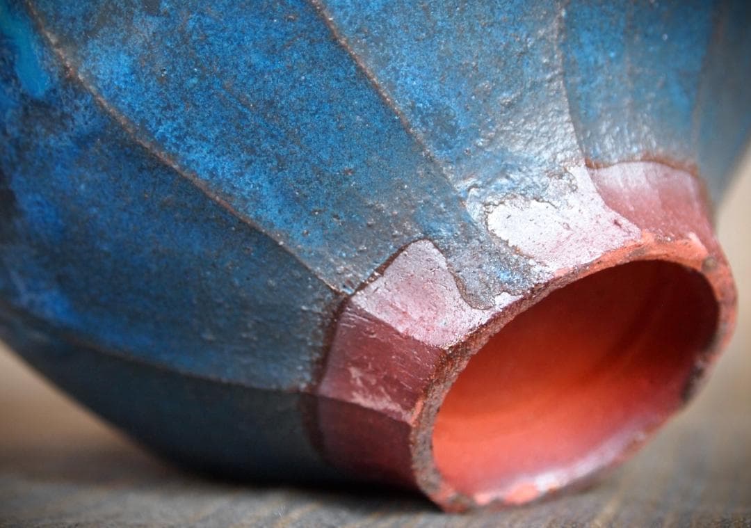 人気作家★金澤尚宜★面取り青茶碗★あよお