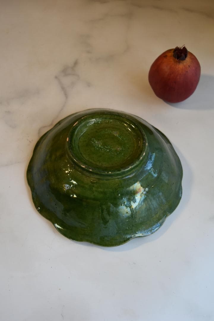 美品　眺めの良い輪花鉢　フランスアンティーク　西洋民藝　19世紀