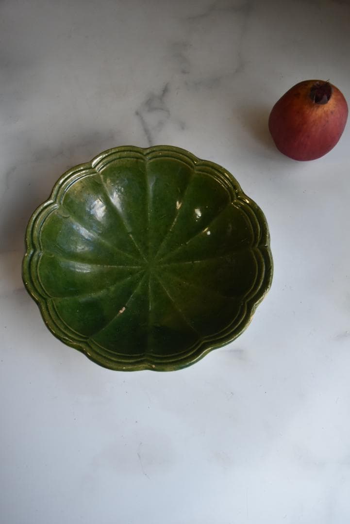 美品　眺めの良い輪花鉢　フランスアンティーク　西洋民藝　19世紀