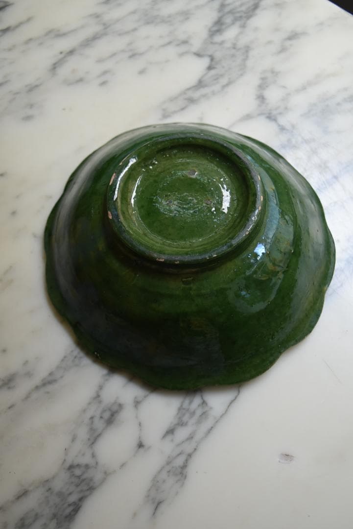 美品　眺めの良い輪花鉢　フランスアンティーク　西洋民藝　19世紀