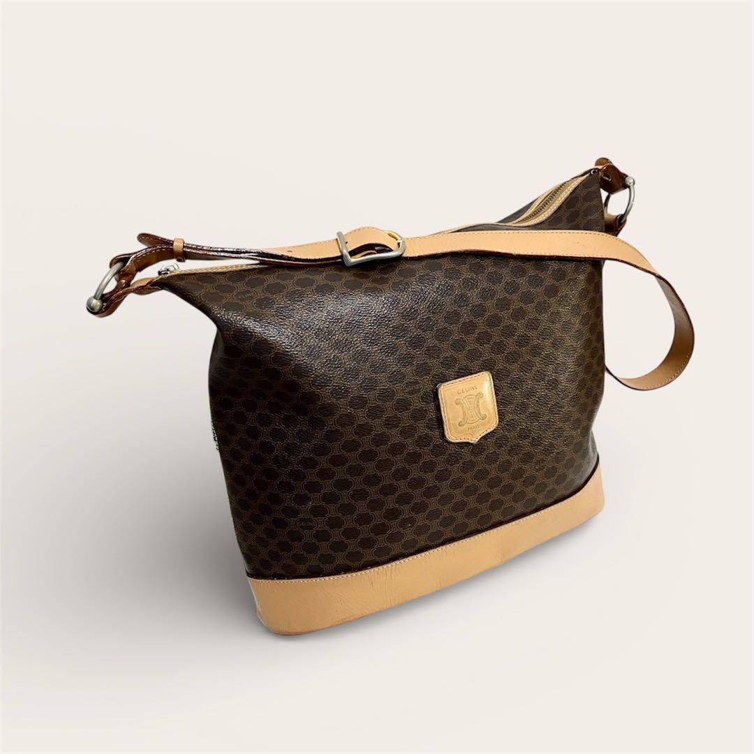 【人気】CELINE セリーヌ マカダム柄 ヴィンテージ ショルダーバッグ