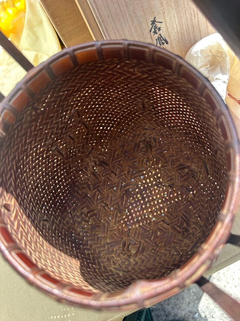 お*)様 勝城 蒼鳳 人間国宝 竹製の花籃