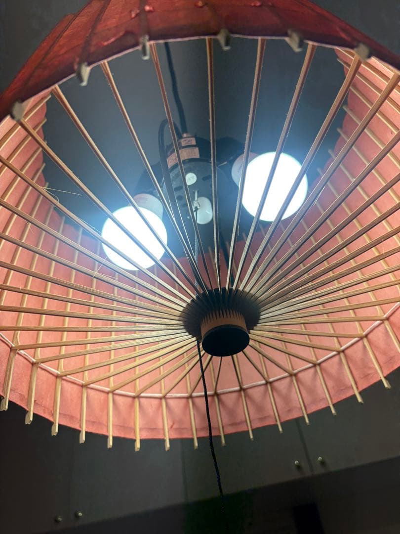 【KOTORI / 古都里】赤STペンダントライト照明／和紙／竹／和風インテリア