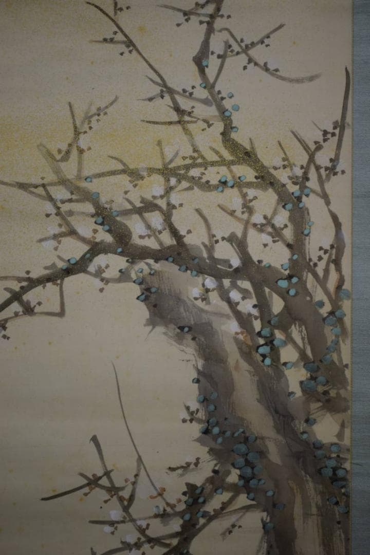 真作/浄土真宗/西本願寺/津田白印/寒梅画賛/布袋屋掛軸HG-378