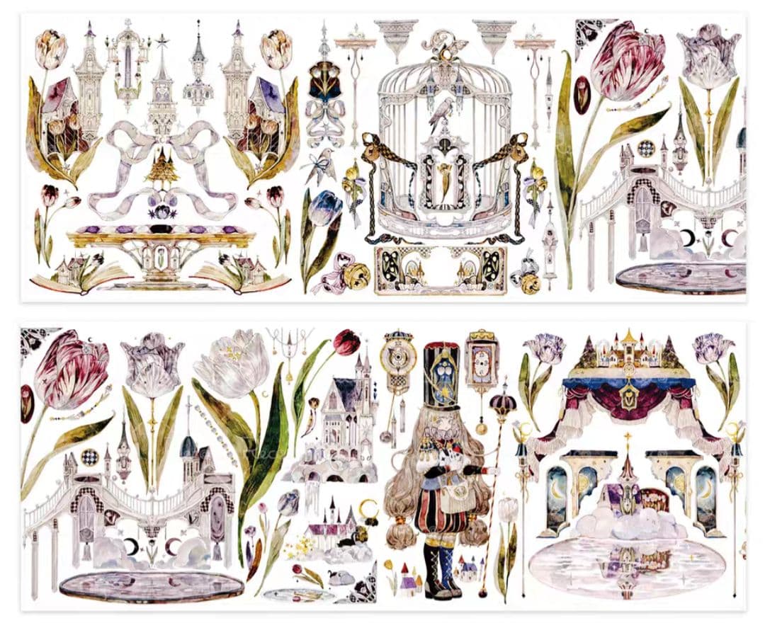 巻売 582★ 海外 マスキングテープ マステ PET 装飾 人物 贝壳光