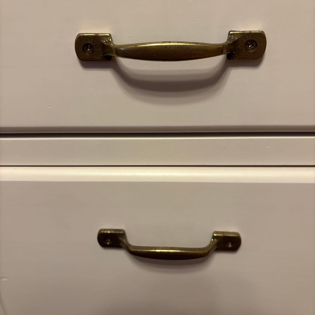 モモナチュラル　デスクワゴン　キャスター付き　ホワイト