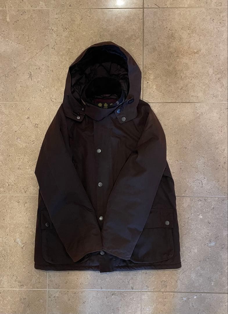 Barbour フード付きブラウンジャケット S