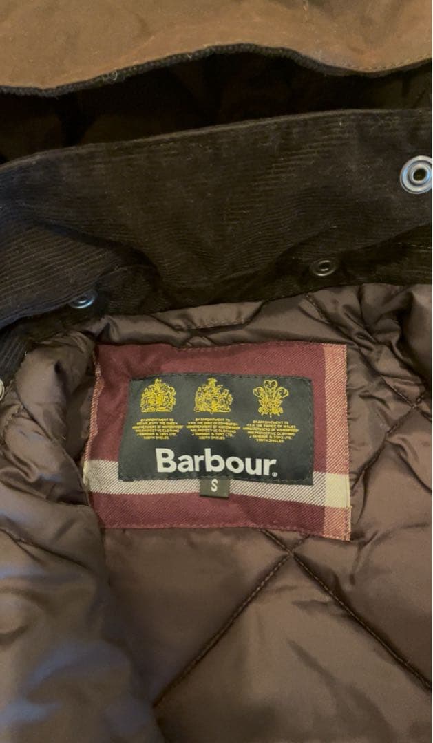 Barbour フード付きブラウンジャケット S