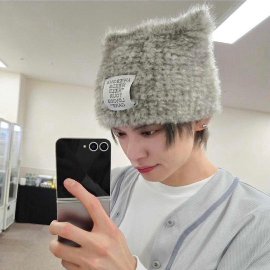 新品未使用‪☆ヨンジュン着用 ビーニー 猫耳 AWESOME NEEDS