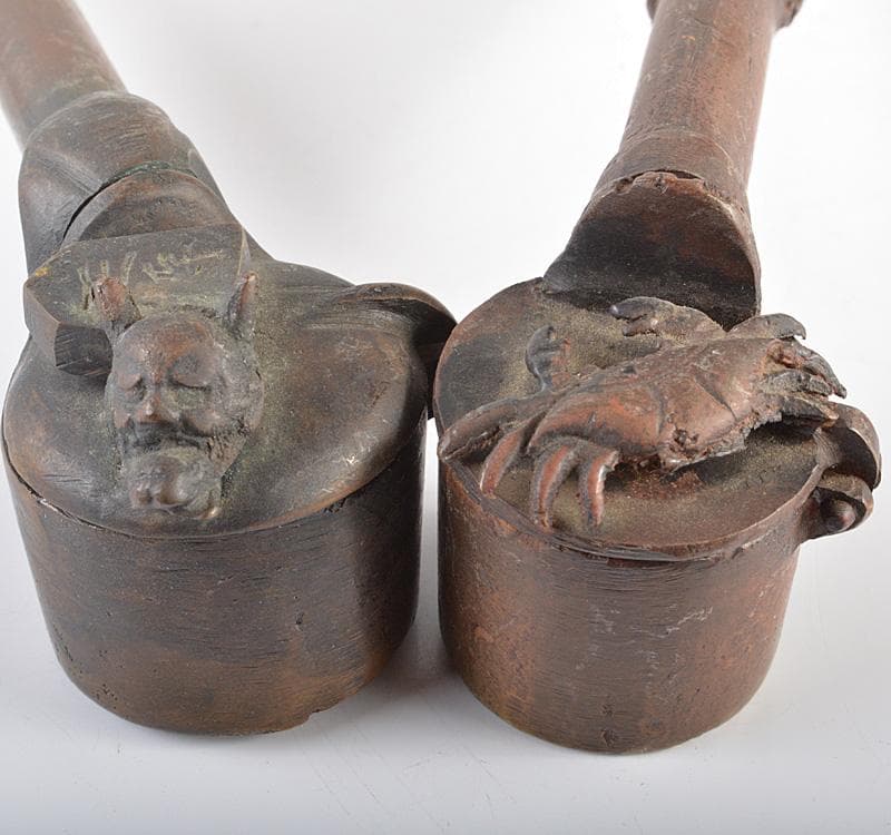 時代提げ物　書道具　古銅　矢立　6点　まとめて　M　R5246