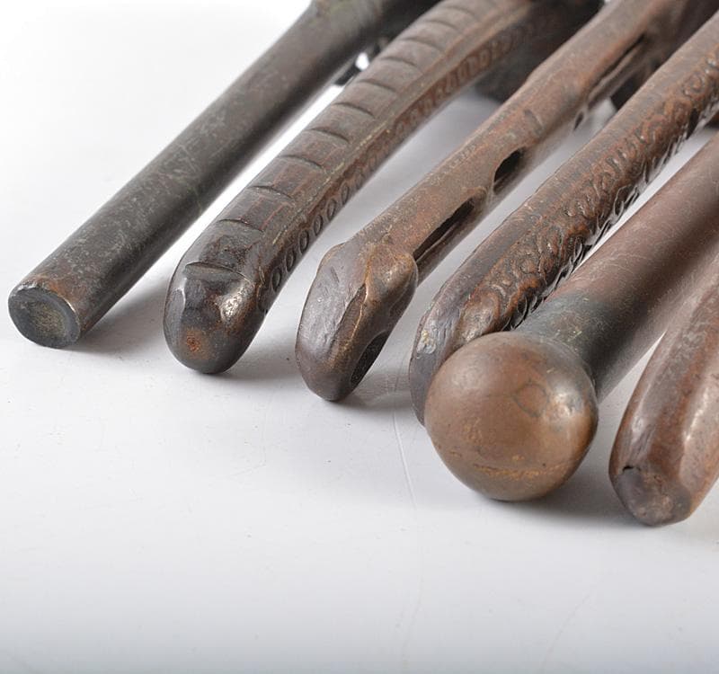 時代提げ物　書道具　古銅　矢立　6点　まとめて　M　R5246