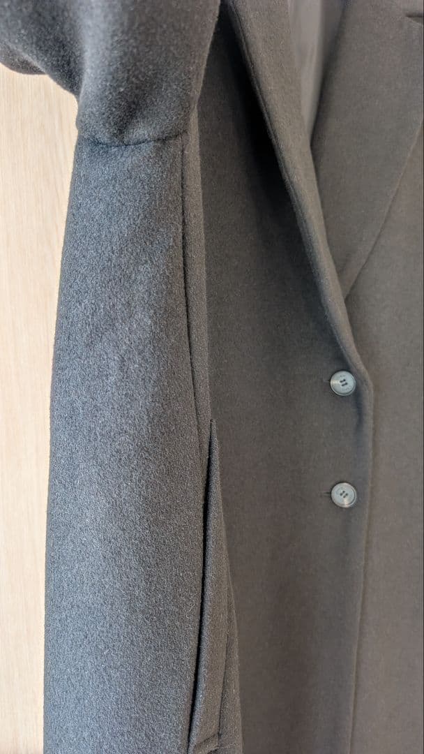 crewre アジャスタブルウールロングコート ink black サイズ3