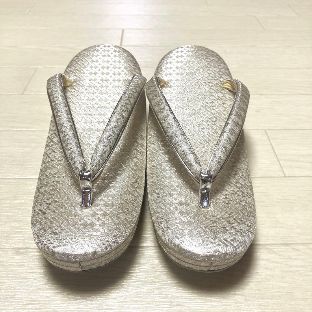 《未使用》草履バッグセット　シルバー