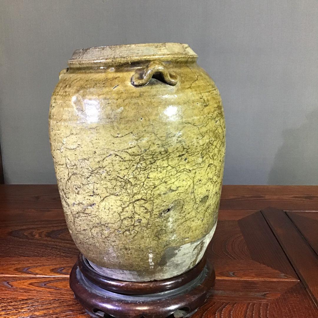 古瀬戸　三耳壷　　　　江戸期