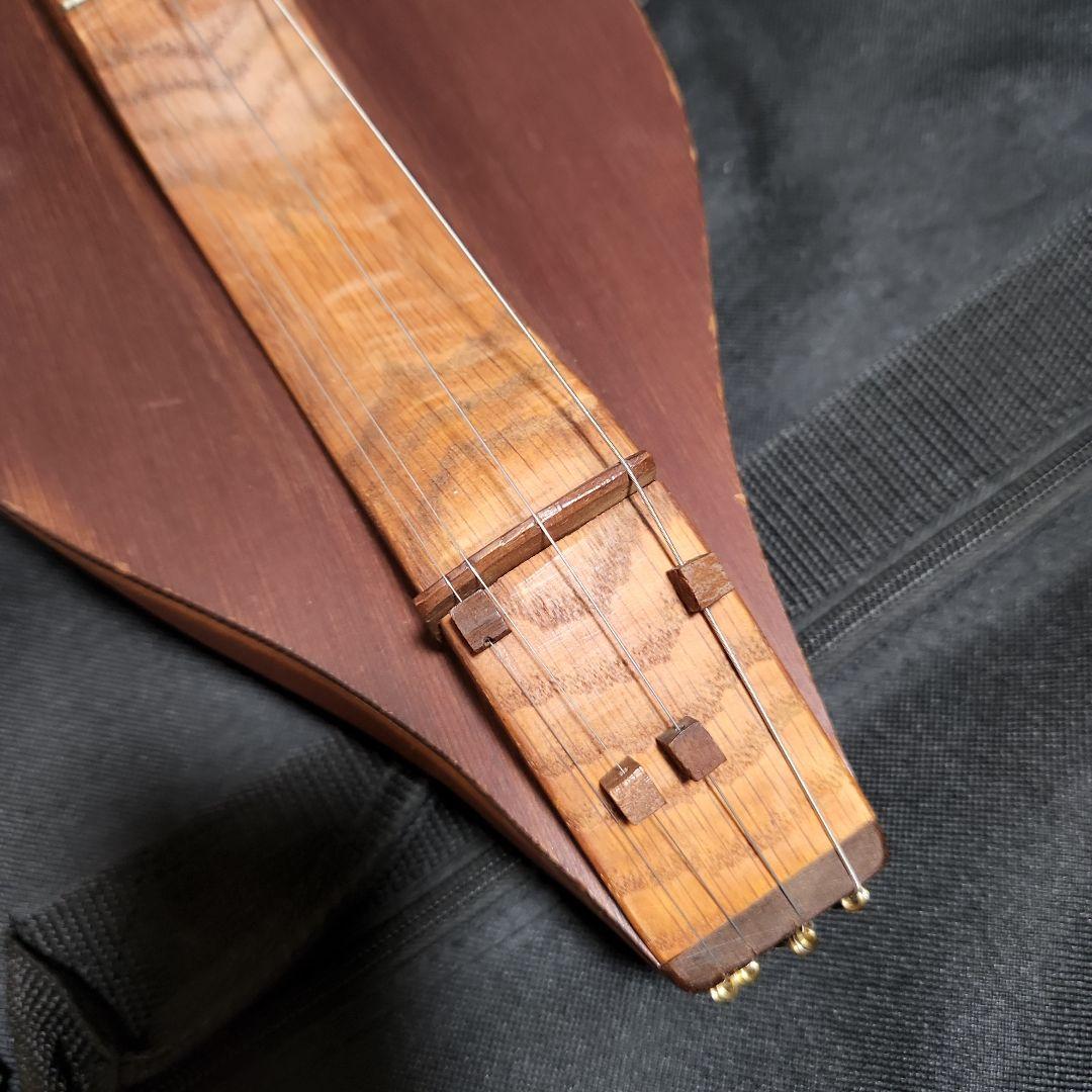 ダルシマー 4弦 木製 ブラウン ケース付き