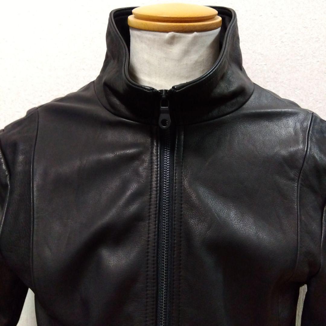 【極美品‼️】ブラックレザーシングルライダースジャケット