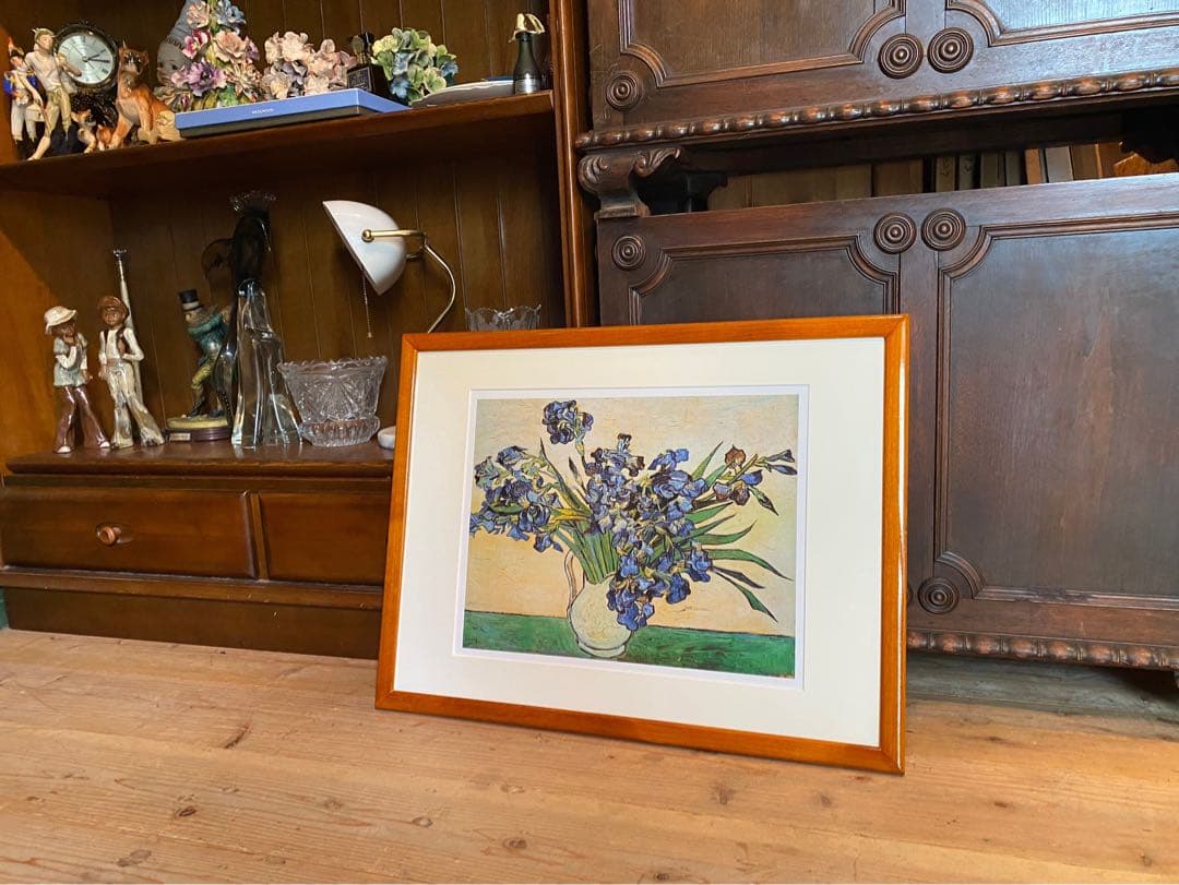 ゴッホ アイリス 花瓶　アイリスのある花瓶 インテリア 額縁