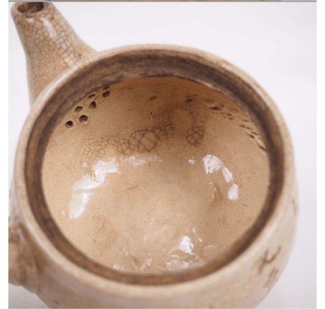 送料無料 江戸後期　尼僧【大田垣蓮月】自作 詩詠彫 手捏煎茶器6点　名品茶道具