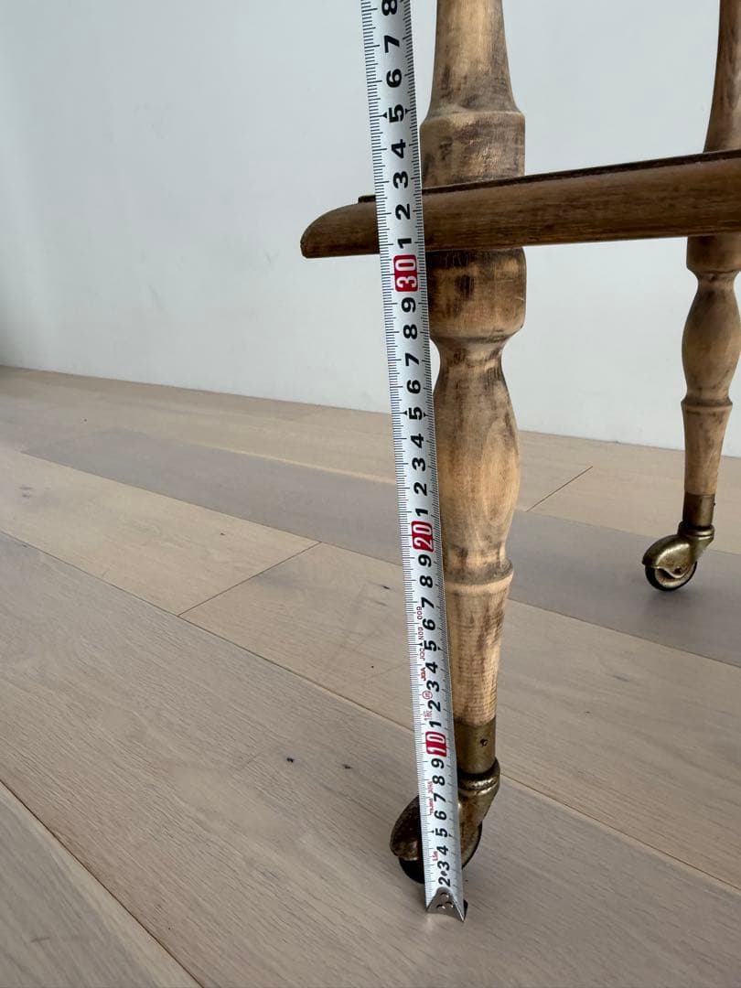 木製アンティーク2段式 キャスター付きワゴン　フランスアンティーク