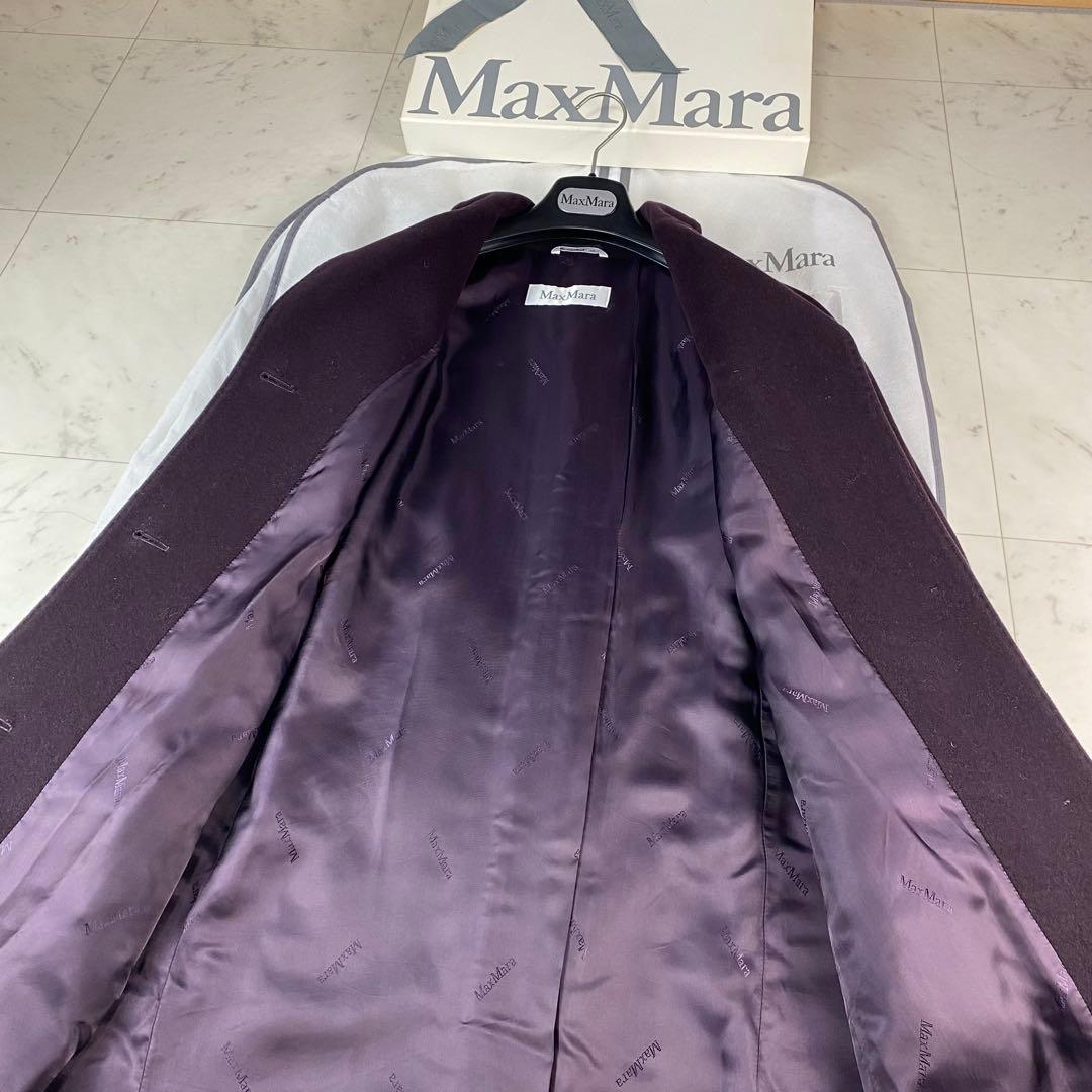 アンゴラ混◎マックスマーラ　白タグ　チェスターコート　マキシ丈　ロング