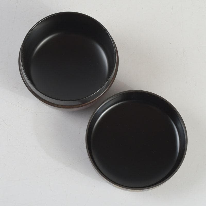 茶道具　輪島塗　大角博明作　沈金　花草蒔絵　平棗　共箱　V　9239