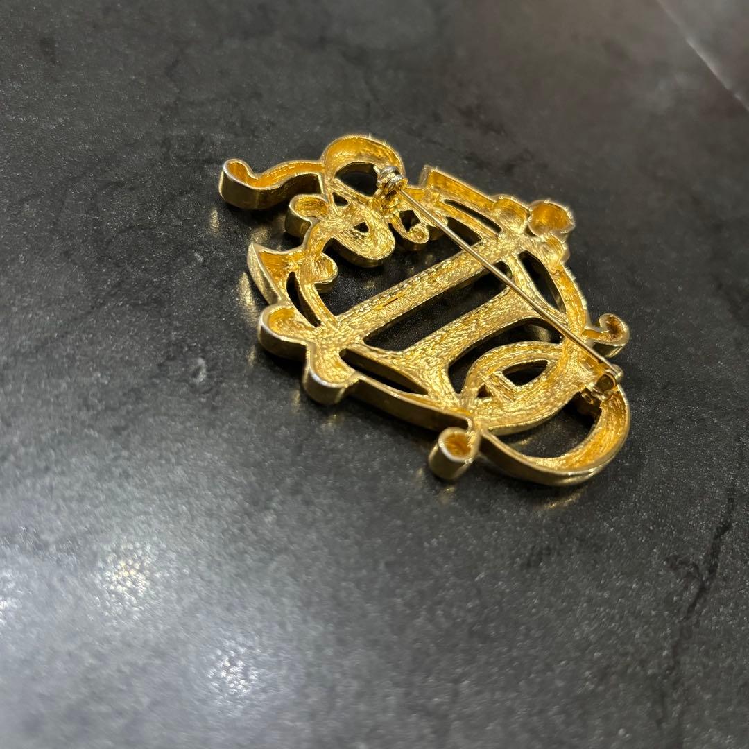 クリスチャンディオール　ブローチ　ゴールド　旧ロゴ