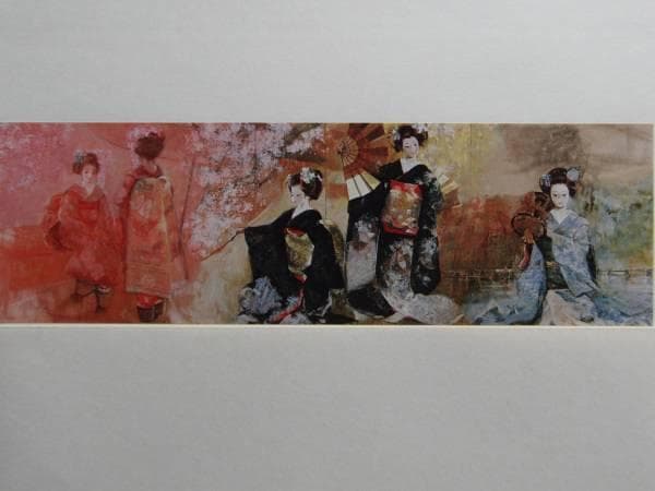 鶴岡義雄、京の四季、希少限定大判画集画、新品高級額装付