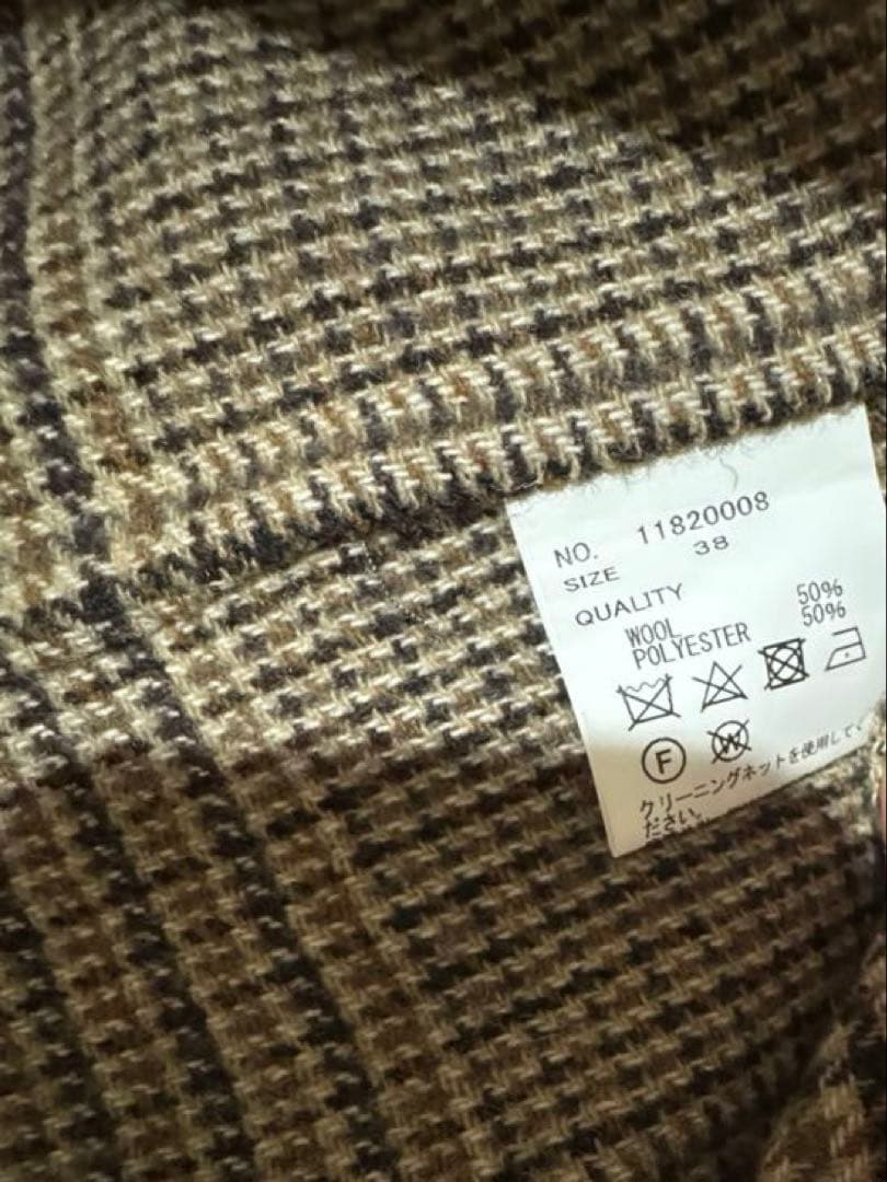 TODAYFUL ステンカラーチェックコート　38