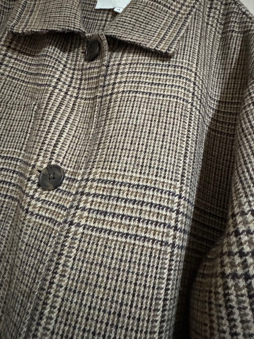 TODAYFUL ステンカラーチェックコート　38