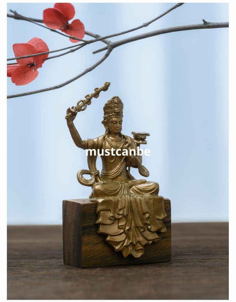 仏教美術 仏像 文殊菩薩仏像 銅製品 銅器 工芸品 置物