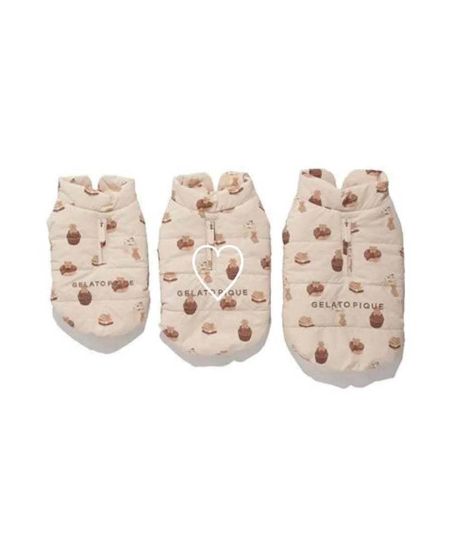 GELATOPIQUE ジェラートピケ【CAT&DOG】中綿ベスト　BEG くま