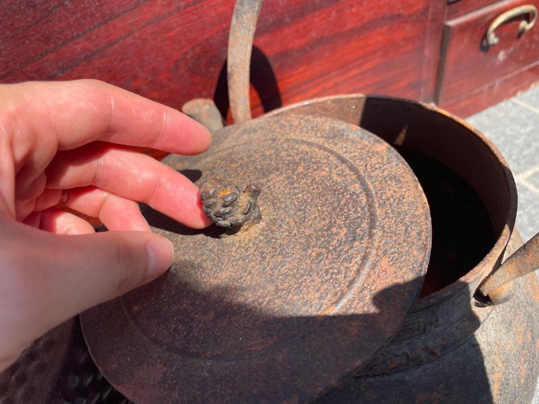 アンティーク　長火鉢　五徳　火箸　鉄瓶　古民具　灰付き　骨董　昭和レトロ　囲炉裏